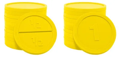 Produktbild von CombiCraft runde brechbare Wertmarken aus Kunststoff in Gelb Ø29mm - 250 Stück