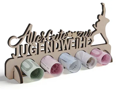 Produktbild von Geldgeschenk aus Holz für Jugendinitiationen, Hochzeiten, Geburtstage, Weihnachten, Glückwünsche