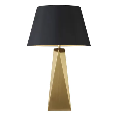 Image de Lampe À Poser Maldon 1Lt, Or, Abat-Jour Noir Avec Intérieur Doré