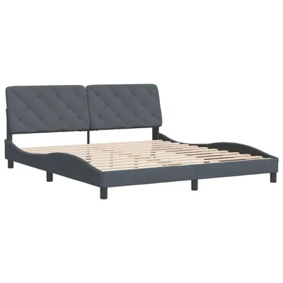 Obrázok produktu pre Rám postele bez matraca tmavosivá 180x200 cm zamat