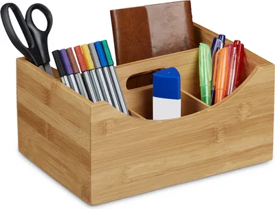 Obrázok produktu pre Organizér na stôl s úchytom, bambus, 25 x 18 x 12 cm