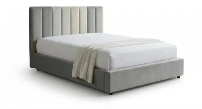 Produktbild von KAWOLA Bett CATTURA Polsterbett Velvet grau 140x200cm mit Lattenrost