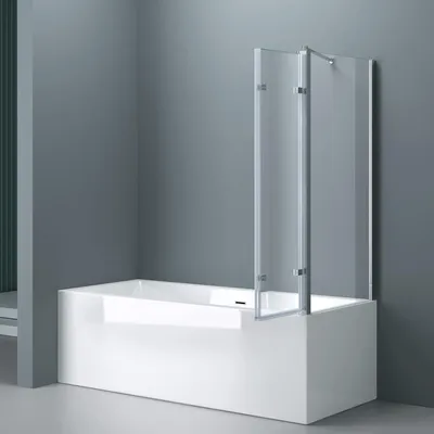 Image de doporro Paroi de Baignoire 70x130x140cm Pare Baignoire Fixe 4 Volets Verre Trempé Transparent 6mm Montage Réversible Cortona116-L