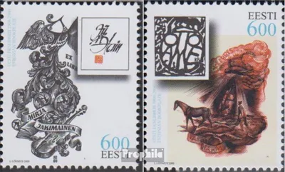 Produktbild von Briefmarken Estland 2000 Mi 386-387 (kompl.Ausg.) postfrisch Exlibris