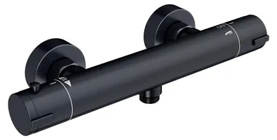 Produktbild von Rainsworth Duscharmatur Schwarz mit Thermostat Duschthermostat Armatur – Schwarz A
