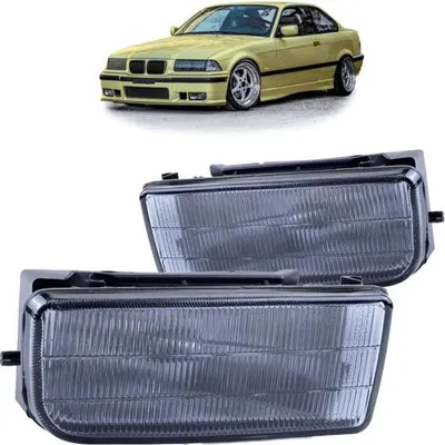 Produktbild von Nebelscheinwerfer SET Smoke Rauchglas schwarz geriffelt passt für alle passend für BMW E36