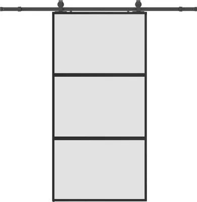 Produktbild von vidaXL Schiebetür mit Beschlag Schwarz 102,5x205 cm Hartglas
