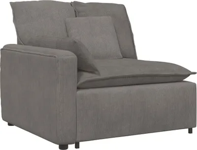 Produktbild von vidaXL Modulares Sofa Endmodul mit Armlehne Kissen Hellgrau 100 cm