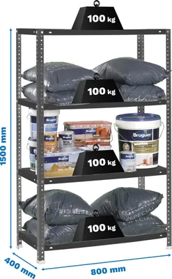 Produktbild von Metallregal COMFORT MINI 4/400 ANTRACITE