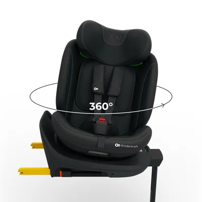 Produktbild von Kinderkraft I-360 2 PLUS, 4-in-1-Kindersitz, 40–150 cm, einfache ISOFIX-Montage, 5 Sitzpositionen, von 0 bis 36 kg, EASY SPIN 360°, Schwarz
