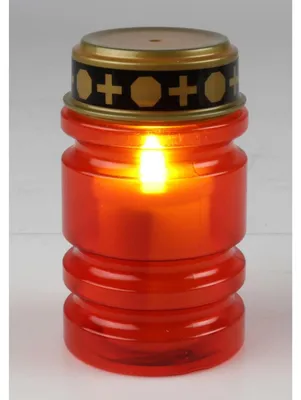 Image de 24x LED Bougies funéraires rouge verre Bougies Lumière Cimetière Bijoux Lanterne Décoration