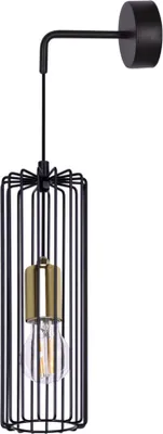 Productafbeelding van Industriële wandlamp, zwarte buisvormige lampenkap, Kaja GABIA K-4939