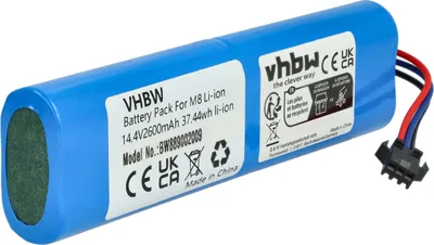 Produktbild von vhbw Akku kompatibel mit Uoni V980 Plus, Max, Pro Saugroboter (2600 mAh, 14,4 V, Li-Ion)