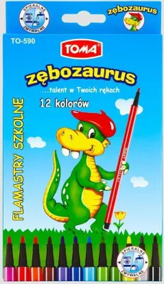 Produktbild von TOMA Pisaki spieralne Zębozaurus 12 kolorów