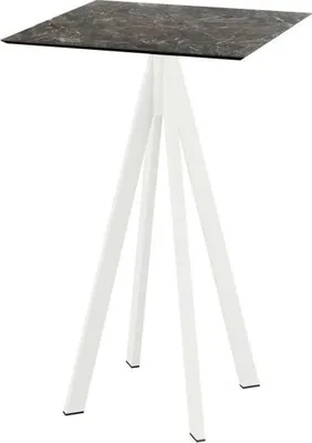 Produktbild von Infinity Stehtisch Weiß gestell + Galaxy Marble HPL 70x70 cm