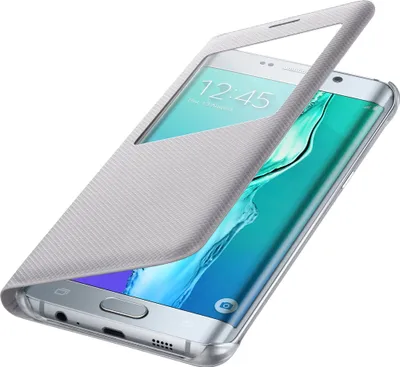 Produktbild von Samsung S-View Tasche (Flip) für Smartphone - Silber - Polyurethan-Kunstleder