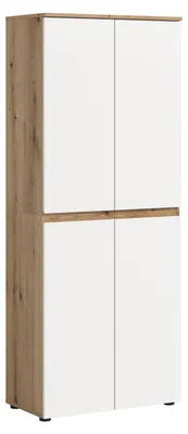 Productafbeelding van Scarpa kledingkast 4 deuren eik decor, wit.