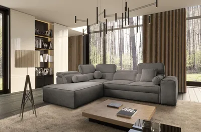 Produktbild von Sofa L-Form VITO VII Modern mit Schlaffunktion Grau Links/Rechts
