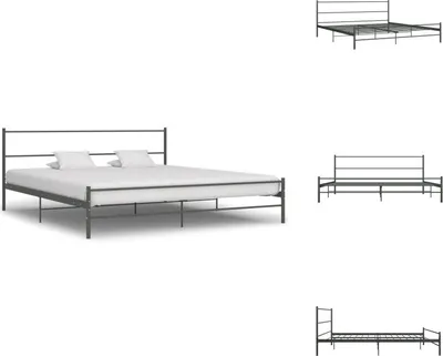 Produktbild von vidaXL Bettgestell Grau Metall 180×200 cm -  Betten & Bettgestelle