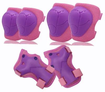 Produktbild von Sechsteiliges Kinder-Rollschuh-Schutzset, bestehend aus Sporthelm, Schutzausrüstung für Skateboards, Knie- und Ellbogenschonern