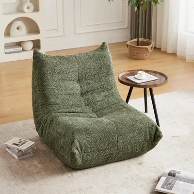 Image de Canapé Chenille-Caterpillar, fauteuil relax Boden, sans accoudoirs, fauteuil relax pour cheminée, idéal pour salon, chambre, gaming, bureau