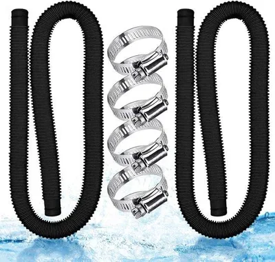 Imagen del producto de Patos para piscinas: juego de 2 unidades, de 32 mm, con 4 abrazaderas metálicas. Adecuados para piscinas elevadas, spas y filtros de piscina (color )