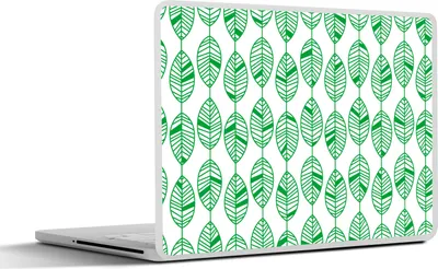 Produktbild von MuchoWow® Laptop Aufkleber Sticker Cover Muster - Blatt - Grün 32.5x23.5 cm - Sticker für Laptop - Selbstklebend