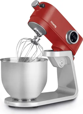Zdjęcie produktu dla WËASY KM124, Mikser stojący, Srebrny, Czerwony, Whisking, Bić, Ugniatać, 5 l, Obrotowy, Metal