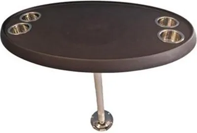 Obrázek produktu pro Oválná černá deska stolu Hollex 460x760mm s hliníkovou nohou stolu Ø40x700mm