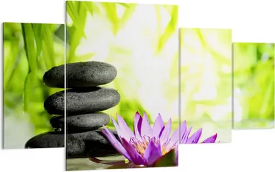 Produktbild von Bild auf Leinwand - Leinwandbild - Spa bambus blume wasser - 160x90cm - Wand Bild - Wanddeko - Leinwanddruck - Bilder - Kunstdruck - Wanddekoration - Leinwand bilder - Wandkunst - DL160x90-2477