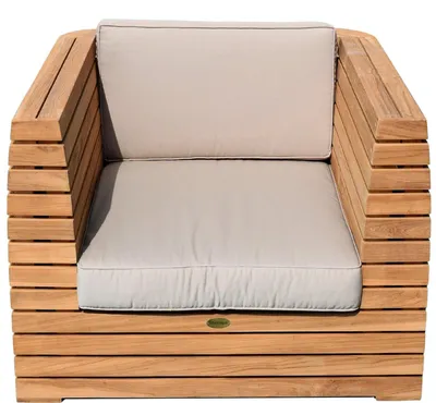 Produktbild von Teako Design Loungesessel Picardie Teakholz mit Armlehnen 90x90x65cm