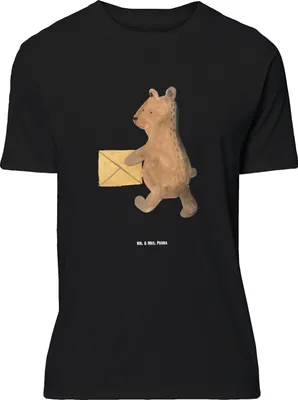 Produktbild von Mr. & Mrs. Panda Größe M T-Shirt Bär Zuhause - Schwarz - Geschenk, mit Spruch, Herren, Teddy, Shirt, Tshirt, Einzugsgeschenk Einzug Neues Haus Neue Adresse Umzug Umziehen