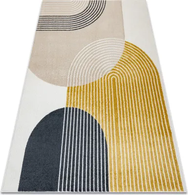 Produktbild von Teppich FUSION 0240 creme / gelb - Geometrisch, modern, abstrakt Gelb 80x150 cm