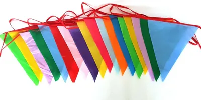 Produktbild von Wimpelkette Wimpel Band Girlande Stoff 10m Bunt Fasching Feiern Dekoration Rot
