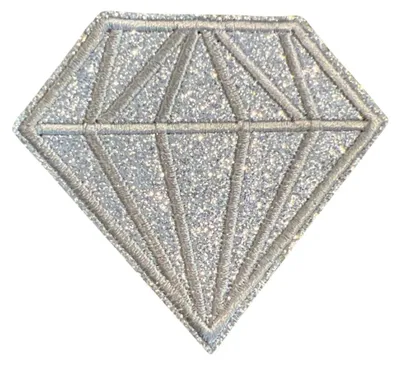 Produktbild von Diamant-Silber-Glitzer-Emblem-Aufnäher zum Aufbügeln