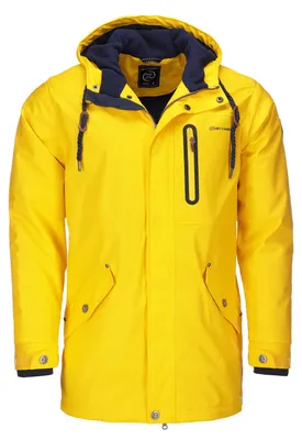 Produktbild von Dry Fashion Herren Regenjacke Bergen - Herrenjacke Regenmantel Männer Jacke Gefüttert Winddicht Wasserdicht in Gelb Größe XL