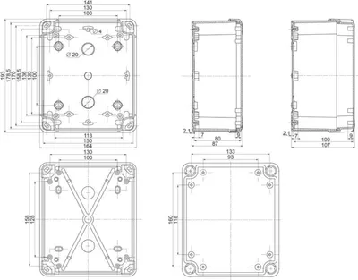 Produktbild von Schneider Electric Thalassa TBS Elektrische Abdeckung Acrylnitril-Butadien-Styrol (ABS) IP66