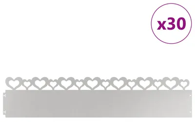 Image de vidaXL Bordure de pelouse 30 pcs argent 103 x 0,05 x 22 cm acier inoxydable