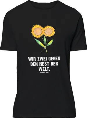 Produktbild von Mr. & Mrs. Panda Größe M T-Shirt Blume Sonnenblume - Schwarz - Geschenk, mit Spruch, Beste Freundin, Garten, Shirt, Tshirt, Sonnenblumen, Lieblingsmensch, Herren