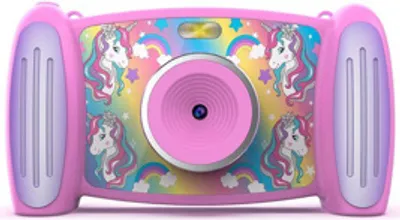 Produktbild von Interaktive Kinderkamera Einhorn, 5MP Foto, 1080p Video, 4-fach Zoom, 5 lustige Filter & Special Effekts, 4 coole Spiele, 2in1 Bildschirm