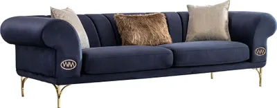 Produktbild von Moderne Blau-Beige Sofagarnitur Designer 3+1 -Sitzer Luxus Wohnzimmer Sessel