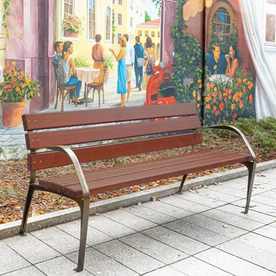 Produktbild von REKORD Kleopatra Palisander Gartenbank 170x61x81cm Robuste Parkbank aus Gusseisen und Holz mit Rückenlehne Wetterfeste Sitzbank für Garten Terrasse