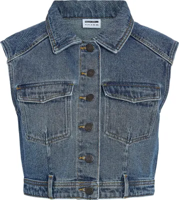 Produktbild von NOISY MAY Leichte Ärmellose Jeansjacke V-Ausschnitt Modisch Denim Größe: M