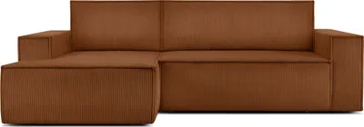 Produktbild von KONSIMO Ecksofa links in Pet Friendly Cord-Stoff mit Schlaffunktion "NAPI" ,rot, Kordstoff, Modern, 262x88x148cm