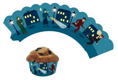 12 Cupcake-Bänder Detektiv – Partyschmuck für Kindergeburtstag