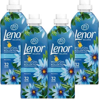 Produktbild von 4 Flaschen Lenor Meeresbrise Weichspüler 4x  950ml für 152 Waschladungen
