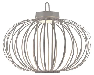 Immagine prodotto di Lampada a sospensione/da tavolo a LED, colore grigio-beige, con dimmer touch, diametro 46 cm