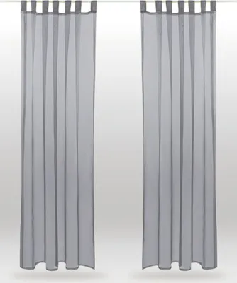 Immagine prodotto di confezione da 2 passanti per tende Noella trasparenti, dimensioni: 140 x 175 cm (grigio)