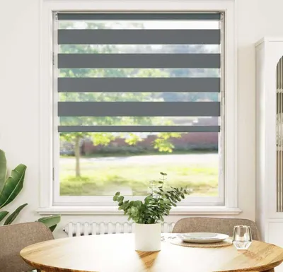 Produktbild von "2026 MODERNE" Doppelrollo Dunkelgrau 100x150 cm Stoffbreite 95,9 cm Polyester - Rollos CC7889067