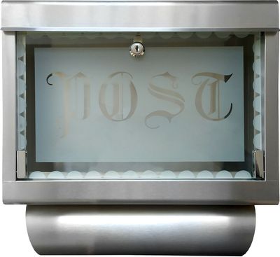 Edelstahl Briefkasten Wandbriefkasten Postkasten Zeitungsrolle mit Zeitungsfach